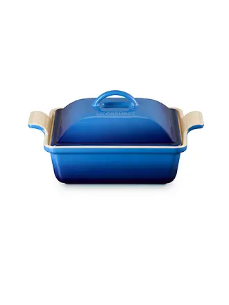 LE CREUSET | Auflaufform quadratisch mit Deckel 23cm/2,4l TRADITION Ofenrot | blau